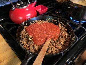 Meat and Sauce in Pan